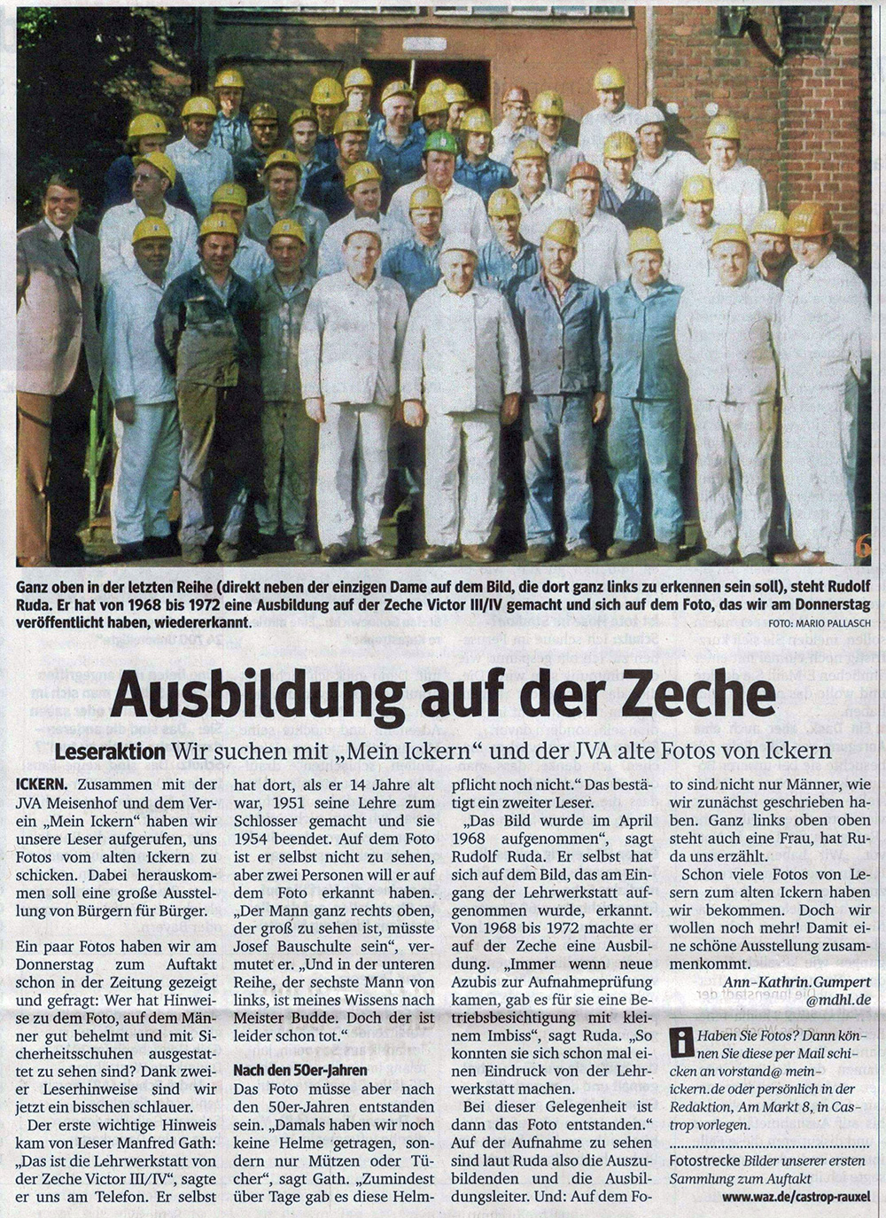 Ausbildung auf der Zeche